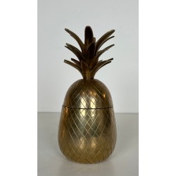 Seau à Glaçons en Laiton en Forme d'Ananas, France, vers 1970