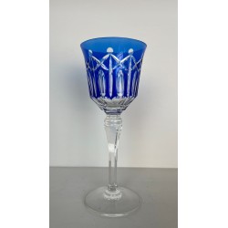 Suite of Twelve Coloured Overlay Crystal Wine Glasses, France, circa 1930