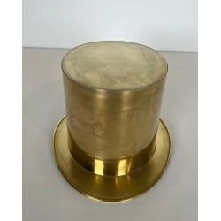 Brass Champagne Cooler in the Form of a Top Hat, France, circa 1920