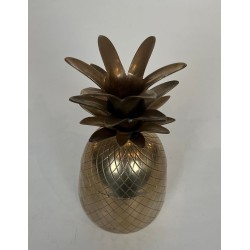 Seau à Glaçons en Laiton en Forme d'Ananas, France, vers 1970