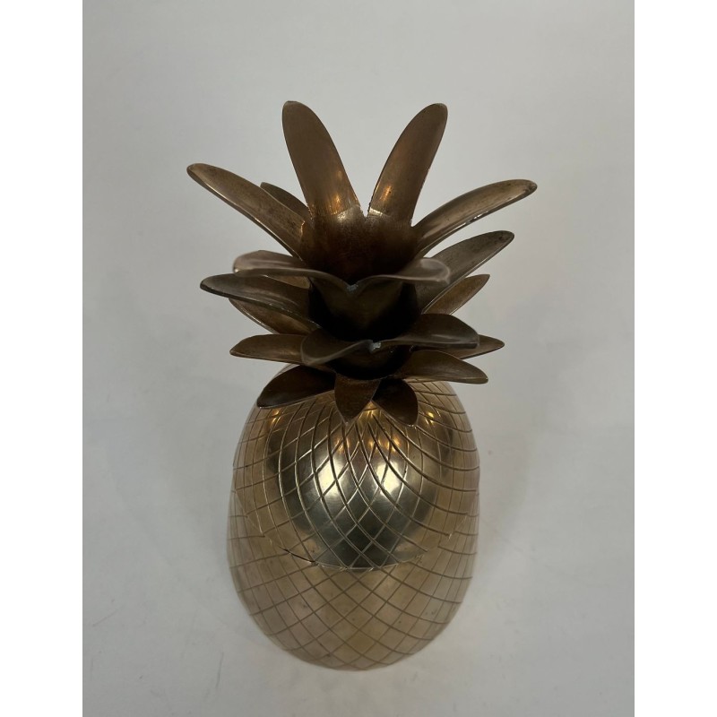 Seau à Glaçons en Laiton en Forme d'Ananas, France, vers 1970
