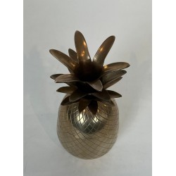 Seau à Glaçons en Laiton en Forme d'Ananas, France, vers 1970