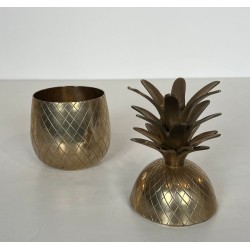 Seau à Glaçons en Laiton en Forme d'Ananas, France, vers 1970