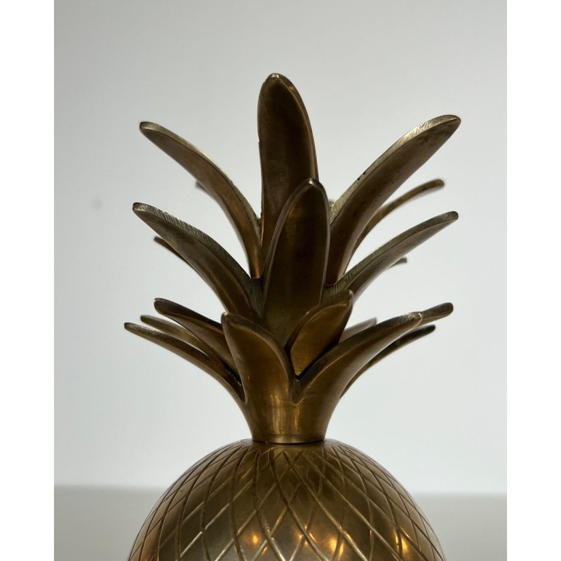 Seau à Glaçons en Laiton en Forme d'Ananas, France, vers 1970