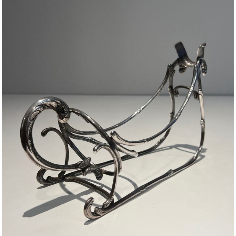 Silvered Wire-Work Bottle Holder in the Form of a Sleigh, France, circa 1930