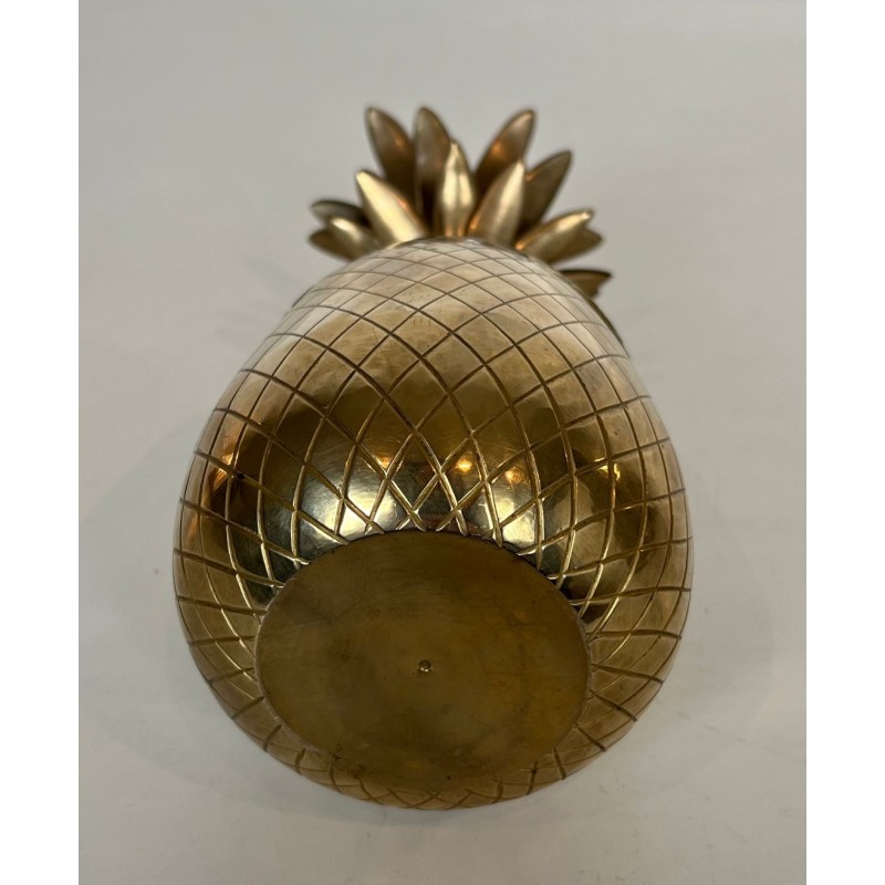 Seau à Glaçons en Laiton en Forme d'Ananas, France, vers 1970