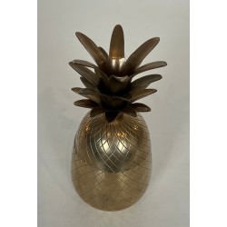 Seau à Glaçons en Laiton en Forme d'Ananas, France, vers 1970