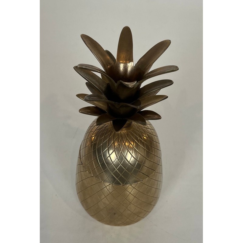 Seau à Glaçons en Laiton en Forme d'Ananas, France, vers 1970