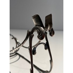 Silvered Wire-Work Bottle Holder in the Form of a Sleigh, France, circa 1930