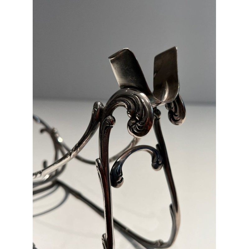 Silvered Wire-Work Bottle Holder in the Form of a Sleigh, France, circa 1930