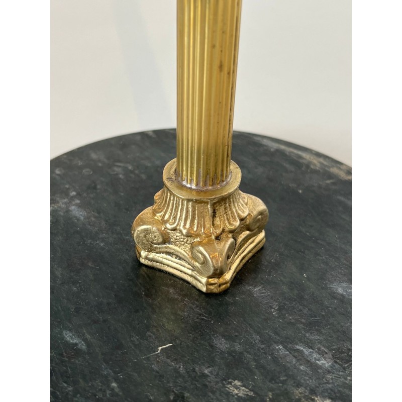 Neoclassical Brass Floor Ashtray on Black Marble Base, Style of Maison Jansen, France, circa 1940