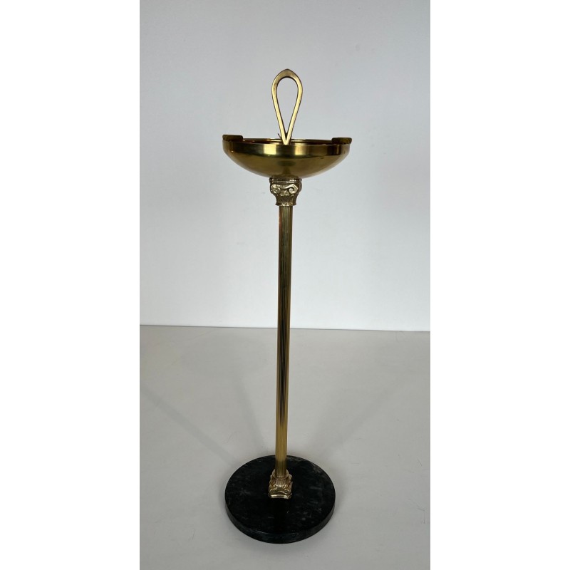 Cendrier de Style Néoclassique en Bronze, Laiton et Socle de Marbre Noir dans le Goût de la Maison Jansen