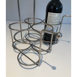 Porte-Bouteilles en Métal Argenté