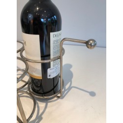 Silver-Plated Twisted Wire Bottle Rack and Carrier, France, circa 1950