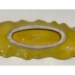Yellow Glazed Ceramic Leaf-Form Vide-Poche, France, circa 1970