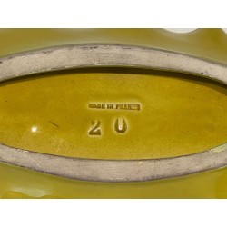 Yellow Glazed Ceramic Leaf-Form Vide-Poche, France, circa 1970