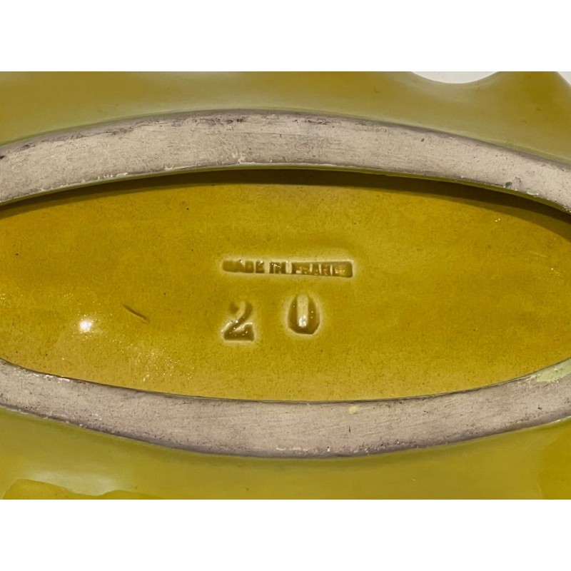 Yellow Glazed Ceramic Leaf-Form Vide-Poche, France, circa 1970