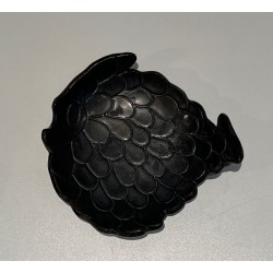 Vide-Poche en Céramique Noire en Forme de Poisson, France, vers 1970