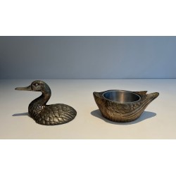 Silver-Plated Duck Ice Bucket by Mauro Manetti, Italy, circa 1970