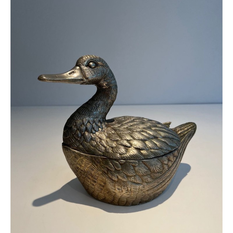 Seau à Glace Canard en Métal Argenté par Mauro Manetti, Italie, vers 1970