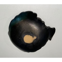 Vide-Poche en Céramique Noire en Forme de Poisson, France, vers 1970
