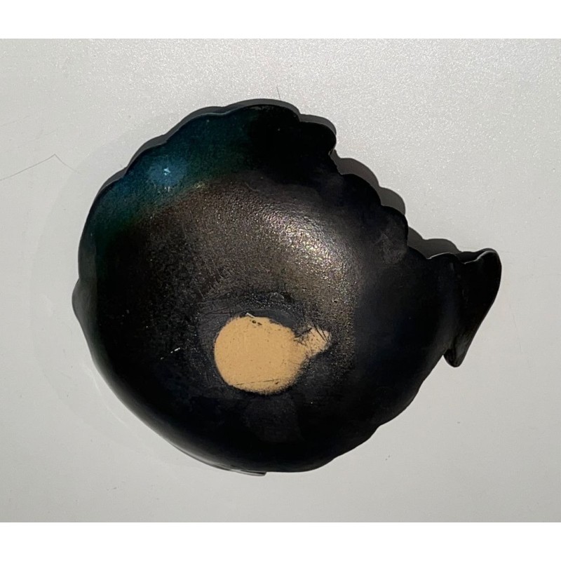 Vide-Poche en Céramique Noire en Forme de Poisson, France, vers 1970