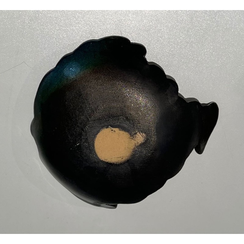 Vide-Poche en Céramique Noire en Forme de Poisson, France, vers 1970