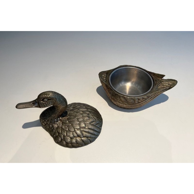 Silver-Plated Duck Ice Bucket by Mauro Manetti, Italy, circa 1970
