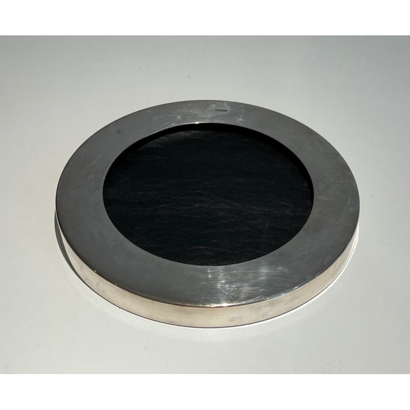 Circular Glass and Chrome Vide-Poche, France, circa 1970