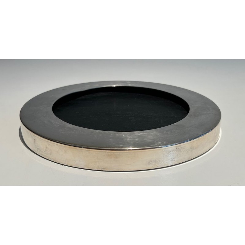 Circular Glass and Chrome Vide-Poche, France, circa 1970