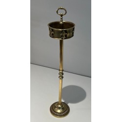 Bronze Standing Ashtray with Fleur-de-Lis Décor, France, circa 1940