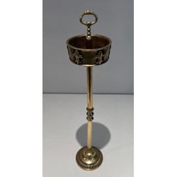 Bronze Standing Ashtray with Fleur-de-Lis Décor, France, circa 1940