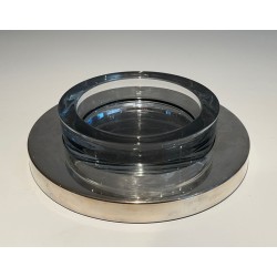 Vide-Poche en Verre Reposant sur un Socle Chromé