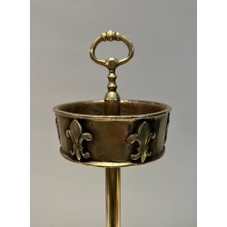 Bronze Standing Ashtray with Fleur-de-Lis Décor, France, circa 1940