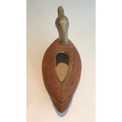 Vide-Poche Canard en Céramique et Laiton. Vers 1970