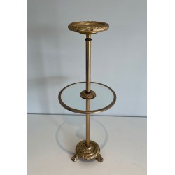 Neoclassical Standing Ashtray in Bronze and Brass by Maison Baguès, France, circa 1940