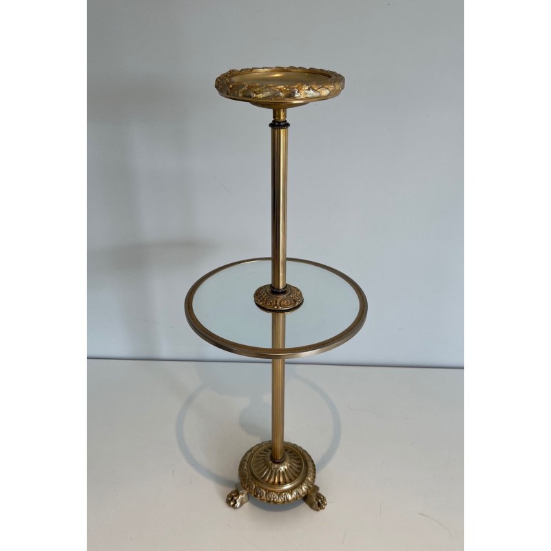 Neoclassical Standing Ashtray in Bronze and Brass by Maison Baguès, France, circa 1940