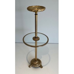 Neoclassical Standing Ashtray in Bronze and Brass by Maison Baguès, France, circa 1940