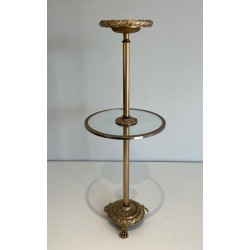 Cendrier sur Pied en Bronze, Verre et Laiton de la Maison Baguès