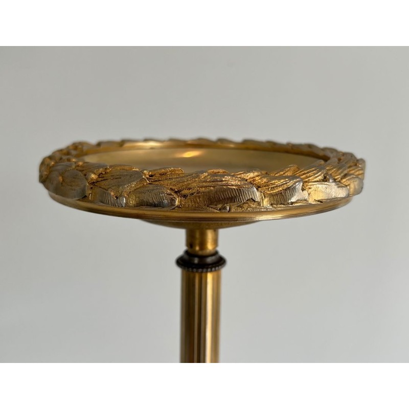 Neoclassical Standing Ashtray in Bronze and Brass by Maison Baguès, France, circa 1940
