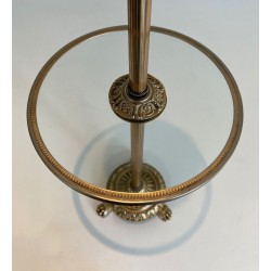 Neoclassical Standing Ashtray in Bronze and Brass by Maison Baguès, France, circa 1940
