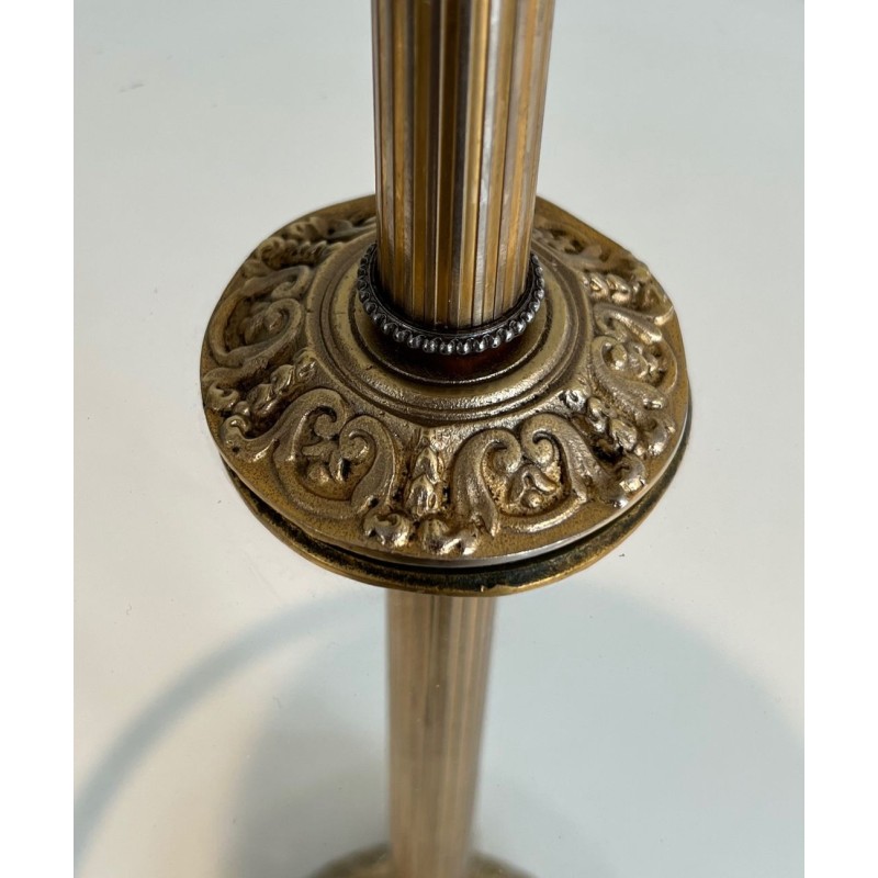 Cendrier sur Pied en Bronze, Verre et Laiton de la Maison Baguès