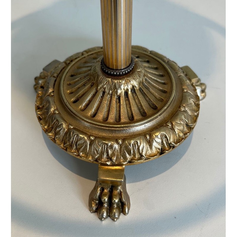Neoclassical Standing Ashtray in Bronze and Brass by Maison Baguès, France, circa 1940