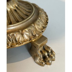 Neoclassical Standing Ashtray in Bronze and Brass by Maison Baguès, France, circa 1940