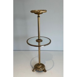 Neoclassical Standing Ashtray in Bronze and Brass by Maison Baguès, France, circa 1940