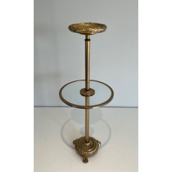 Neoclassical Standing Ashtray in Bronze and Brass by Maison Baguès, France, circa 1940