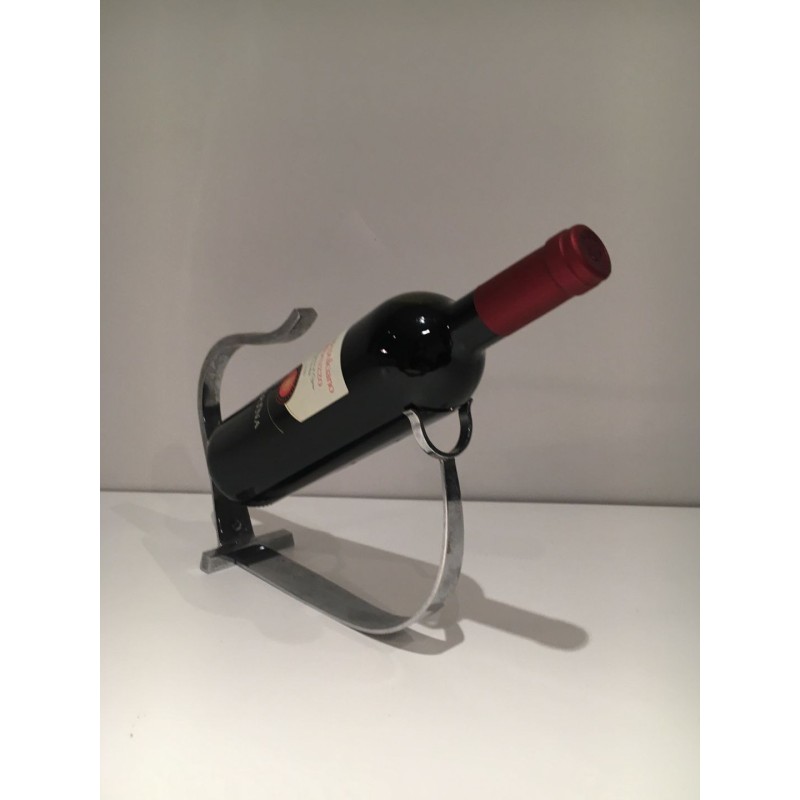 Art Deco Chromed Steel Wine Bottle Cradle, France, circa 1930