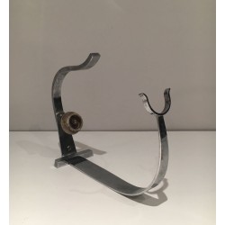 Art Deco Chromed Steel Wine Bottle Cradle, France, circa 1930