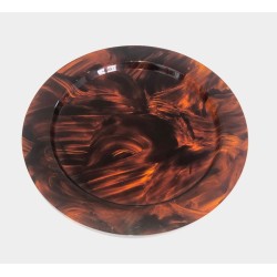 Large Round Tortoiseshell-Effect Plexiglas Tray, France, circa 1970