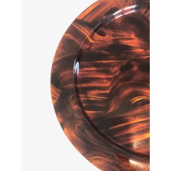 Large Round Tortoiseshell-Effect Plexiglas Tray, France, circa 1970